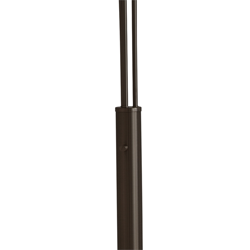 Triplet 3-Light Arc Floor Lamp - Black Nickel Marble Base Dimmer