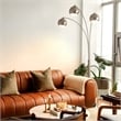 Triple 3-Light Arc Floor Lamp - Satin Nickel Marble Base Dimmer