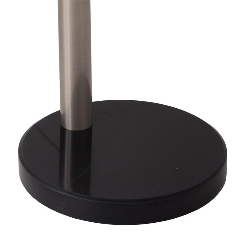 Triple 3-Light Arc Floor Lamp - Satin Nickel Marble Base Dimmer