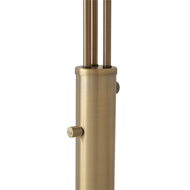 Triplet 3-Light Arc Floor Lamp - Brass White Marble Base Dimmer