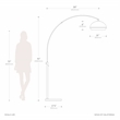 Morelli Simple Arc Floor Lamp - Weathered Brass Matte Black Marble Base Dimmer Switch