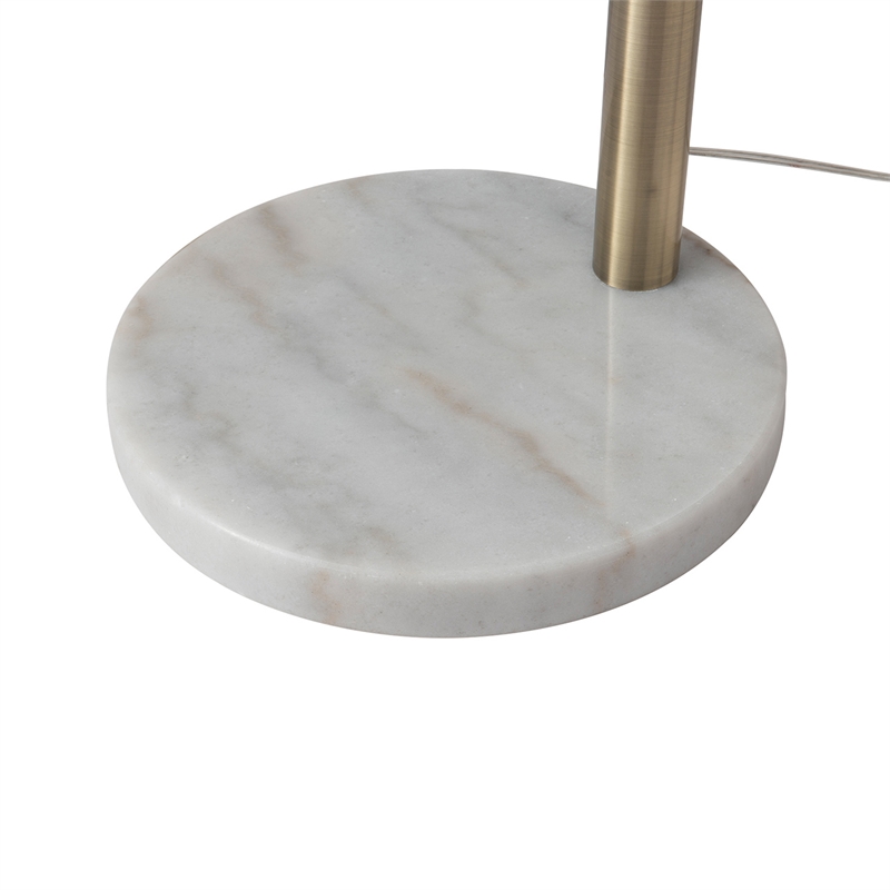 Mushroom 5-Light Arc Floor Lamp - Brass White Marble Base Dimmer