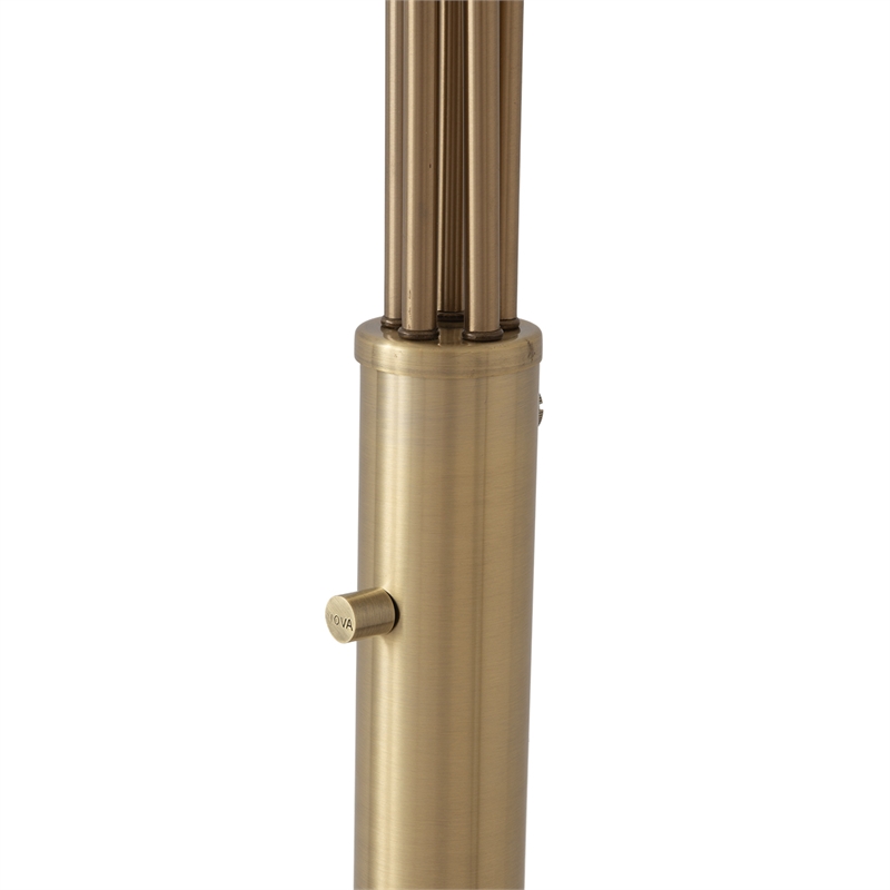 Mushroom 5-Light Arc Floor Lamp - Brass White Marble Base Dimmer