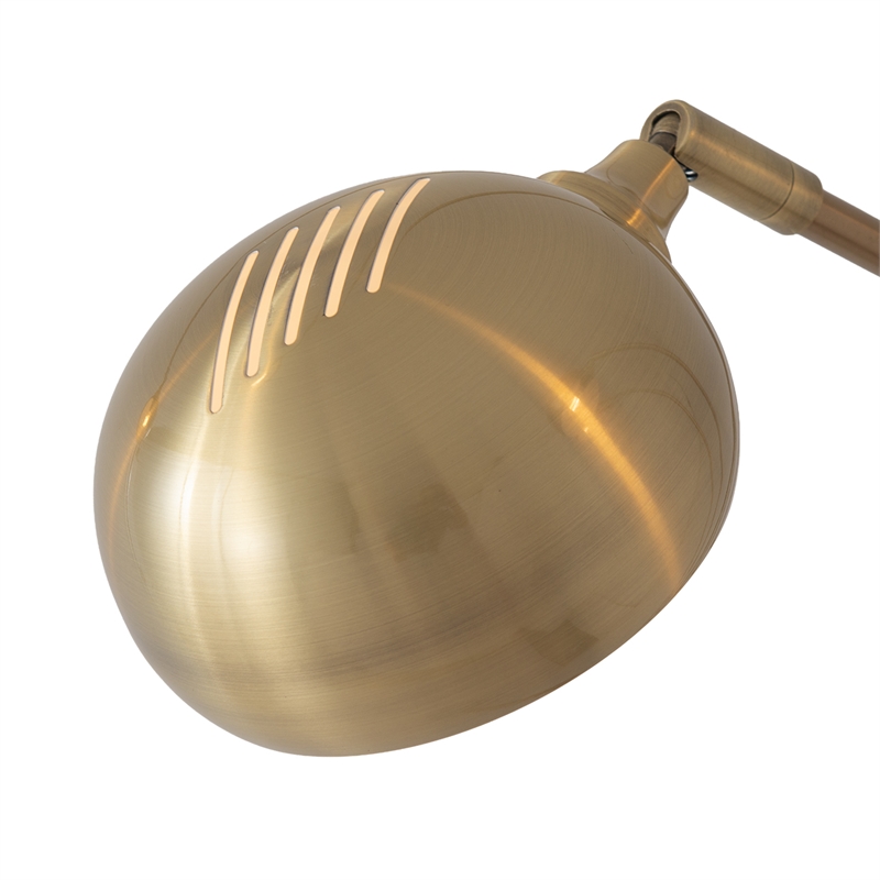 Mushroom 5-Light Arc Floor Lamp - Brass White Marble Base Dimmer