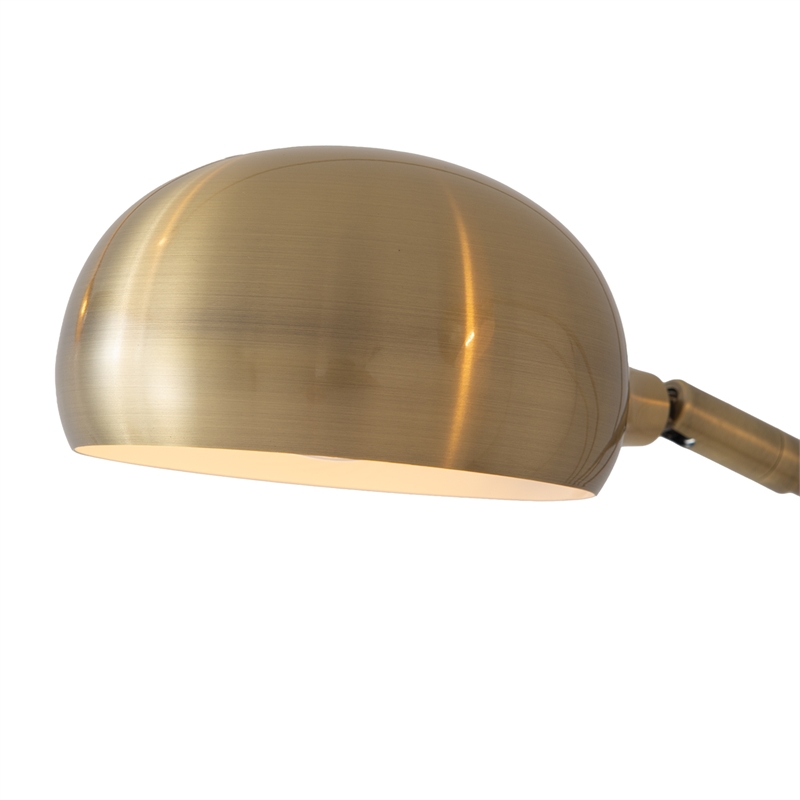 Mushroom 5-Light Arc Floor Lamp - Brass White Marble Base Dimmer