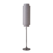 Lollipop Floor Lamp - Black Nickel Cashmere Gray Linen Double Shade On Off Pull Chain