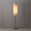 Lollipop Floor Lamp - Black Nickel Cashmere Gray Linen Double Shade On Off Pull Chain