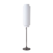Lollipop Floor Lamp - Black Nickel White Linen Double Shade On/Off Pull Chain