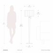 Scalloped Floor Lamp - Walnut Weathered Brass White Linen On/Off Pull Chain