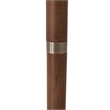 Scalloped Floor Lamp - Walnut Weathered Brass White Linen On/Off Pull Chain