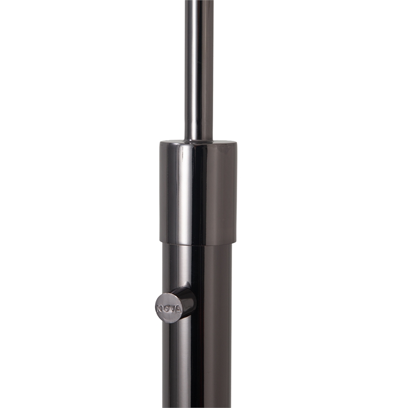 Bloom Torchiere Floor Lamp - Black Nickel Black Marble Base White Satin Shade Dimmer