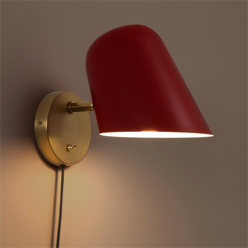 Culver Wall Sconce - Crimson Red Plug-in On/Off Toggle Switch