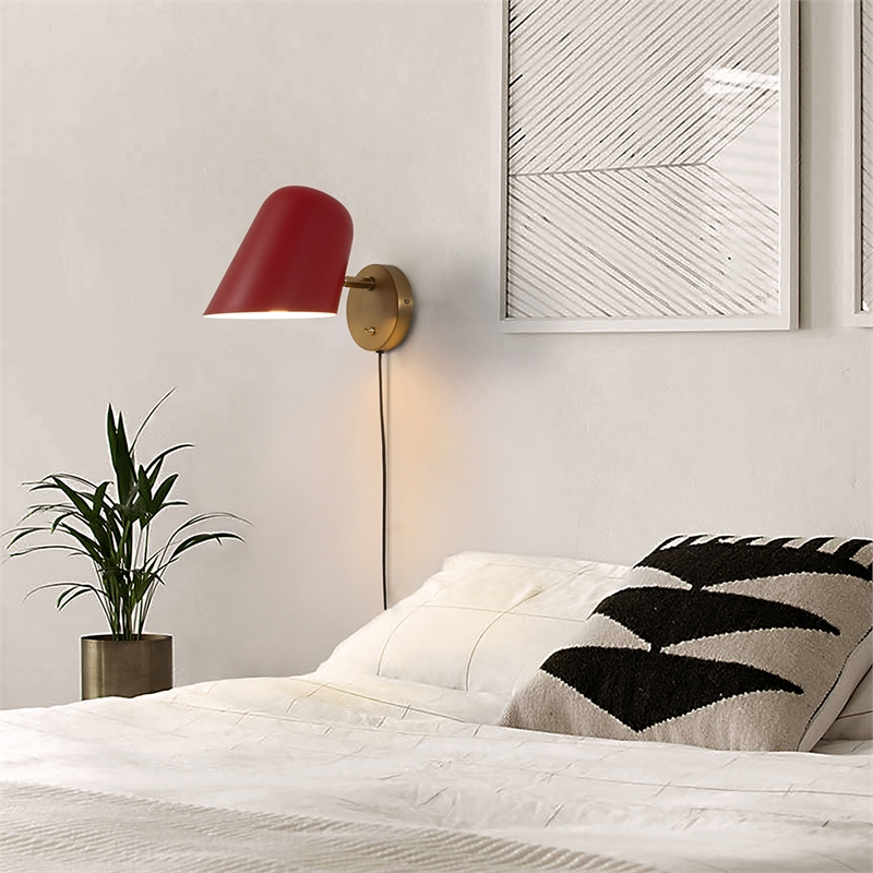 Culver Wall Sconce - Crimson Red Plug-in On/Off Toggle Switch