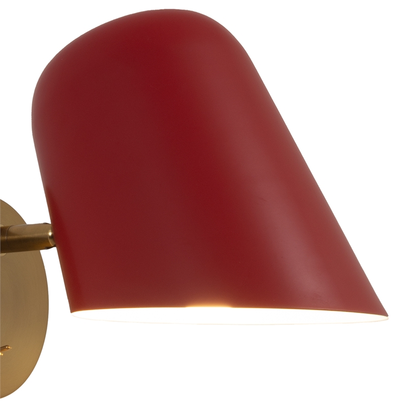 Culver Wall Sconce - Crimson Red Plug-in On/Off Toggle Switch