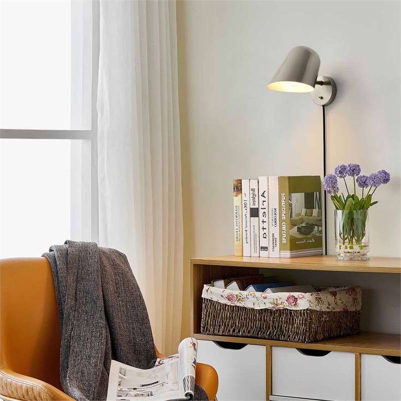 Culver Wall Sconce - Satin Nickel Plug-in On/Off Toggle Switch