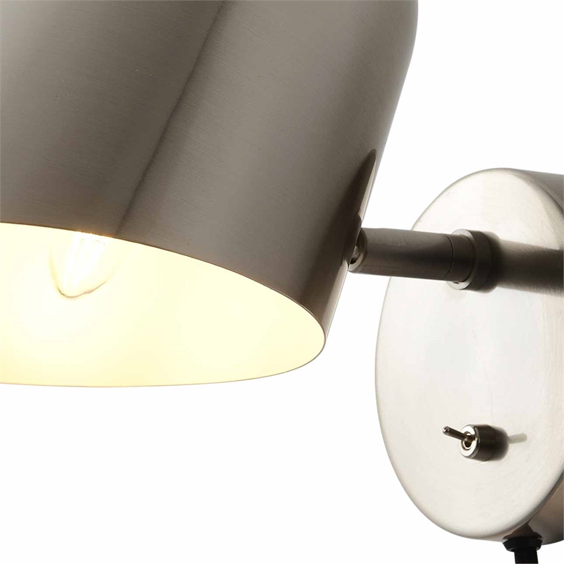 Culver Wall Sconce - Satin Nickel Plug-in On/Off Toggle Switch