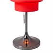 Lollipop Table Lamp - Black Nickel Crimson Red Linen Double Shade On/Off Pull Chain