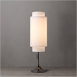 Lollipop Table Lamp in Black Nickel with White Double Linen Shade