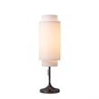 Lollipop Table Lamp in Black Nickel with White Double Linen Shade