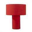 Moonlight Table Lamp - Crimson Red Linen Shade Dimmer Switch