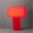 Moonlight Table Lamp - Crimson Red Linen Shade Dimmer Switch