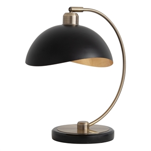 Luna Bella Mini Accent Table Lamp - Brass Black Marble Base Dimmer Switch