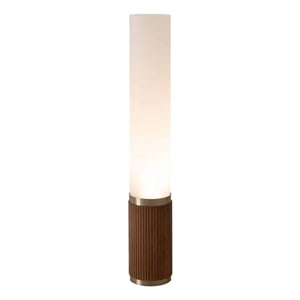 Tambo Cylindro 18&quot Mini Accent Table Lamp in Dark Walnut and Weathered Brass