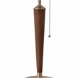 Scalloped Table Lamp - Walnut Weathered Brass White Linen On/Off Pull Chain