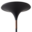Lodi Torchiere Floor Lamp - Black Gold Leaf Shade Walnut Marble Base Foot Dimmer