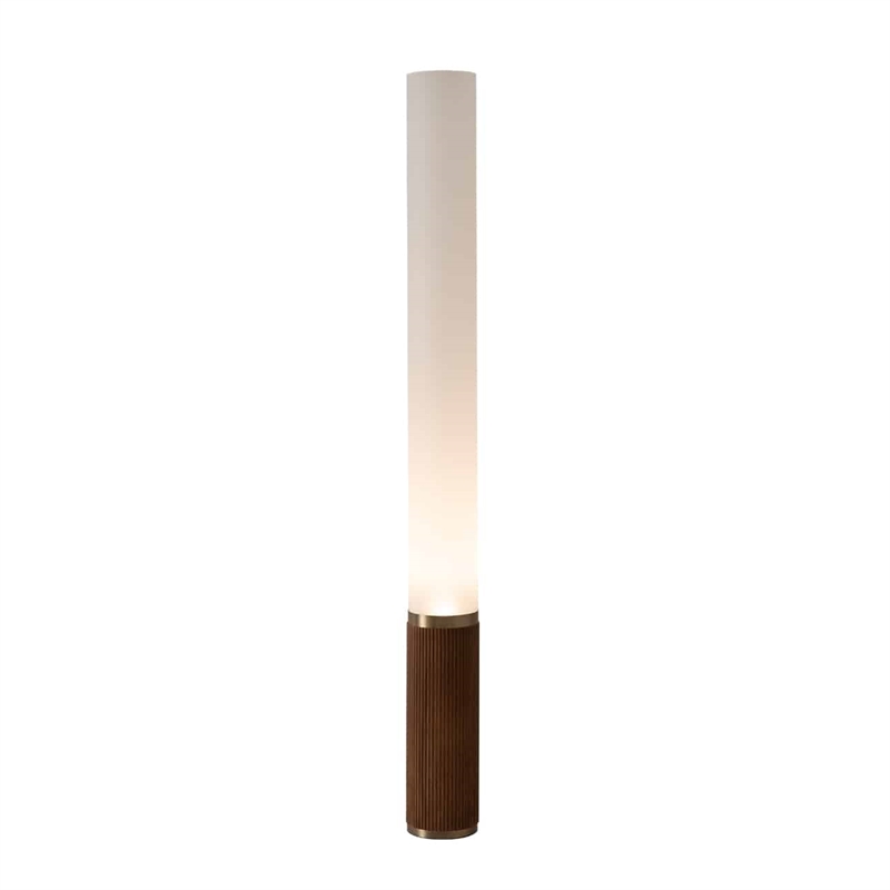Tambo Cylindro Accent Floor Lamp in Dark Walnut and Weathered Brass