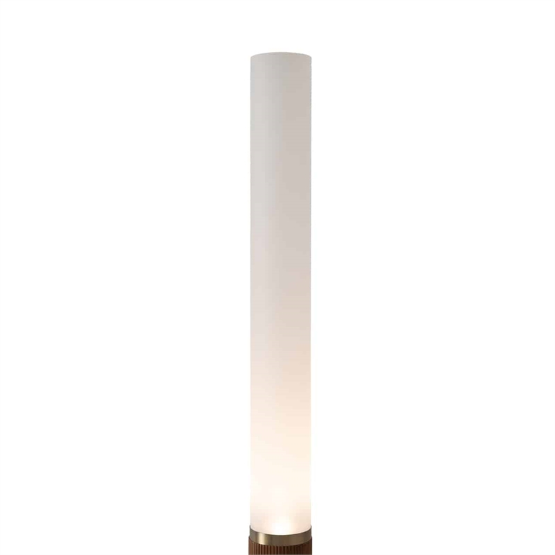 Tambo Cylindro Accent Floor Lamp in Dark Walnut and Weathered Brass