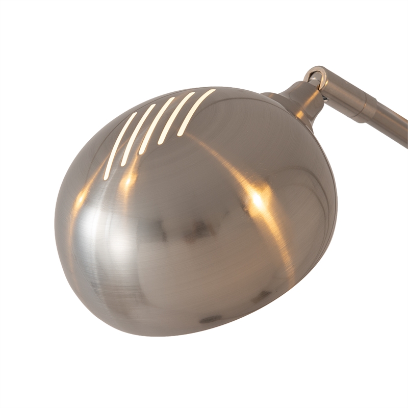 Mushroom 5-Light Arc Floor Lamp - Satin Nickel Black Marble Base Dimmer