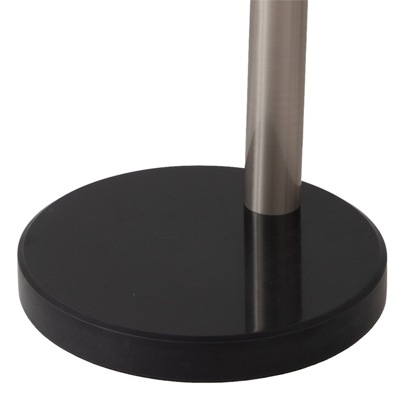 Mushroom 5-Light Arc Floor Lamp - Satin Nickel Black Marble Base Dimmer