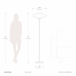 Roswell Torchiere Floor Lamp - Matte Black Walnut Washi Shade Marble Base Dimmer