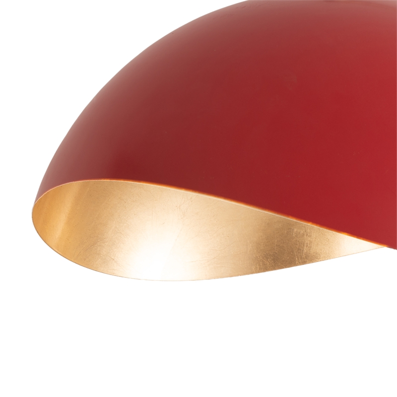 Luna Bella Arc Floor Lamp - Red Finish Black Marble Base Dimmer Switch