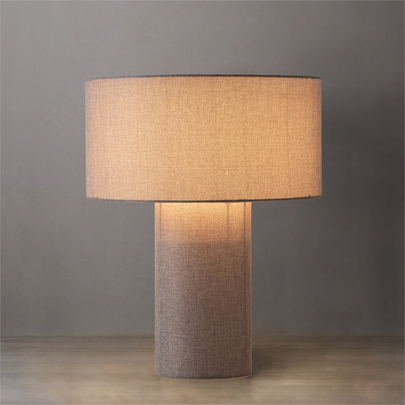 Moonlight Table Lamp - Cashmere Gray Linen Shade Dimmer Switch