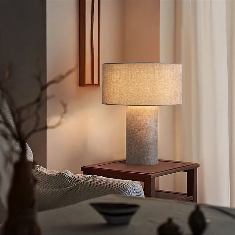 Moonlight Table Lamp - Cashmere Gray Linen Shade Dimmer Switch