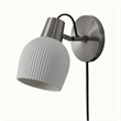 Petaluma Bone Porcelain Wall Sconce - Satin Nickel Plug-in Dimmer