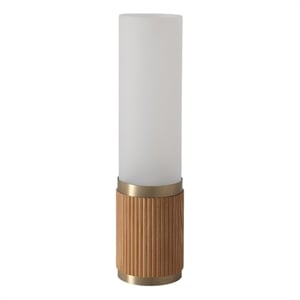 Tambo Cylindro 18&quot Petite Accent Table Lamp - Natural Ash Weathered Brass