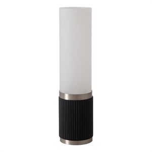 Tambo Cylindro 18&quot Petite Accent Table Lamp - Black Oak/Satin Nickel