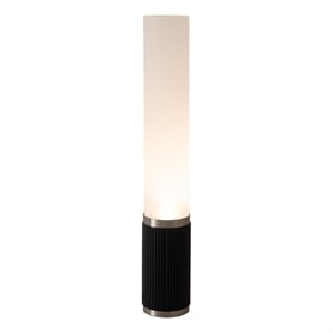 Tambo Cylindro 29&quot Accent Table Lamp Black Oak Satin Nickel Frosted Acrylic Dimmer Switch