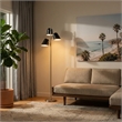 Culver Tree Lamp - Weathered Brass - Matte Black shades