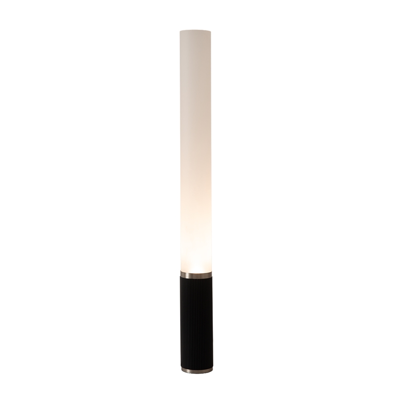 Tambo Cylindro 60 Accent Floor Lamp in Black Oak and Satin Nickel