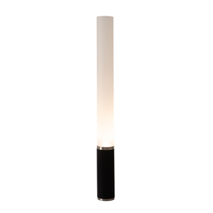 Tambo Cylindro 60&quot Accent Floor Lamp - Black Oak Satin Nickel Frosted Acrylic Dimmer Switch