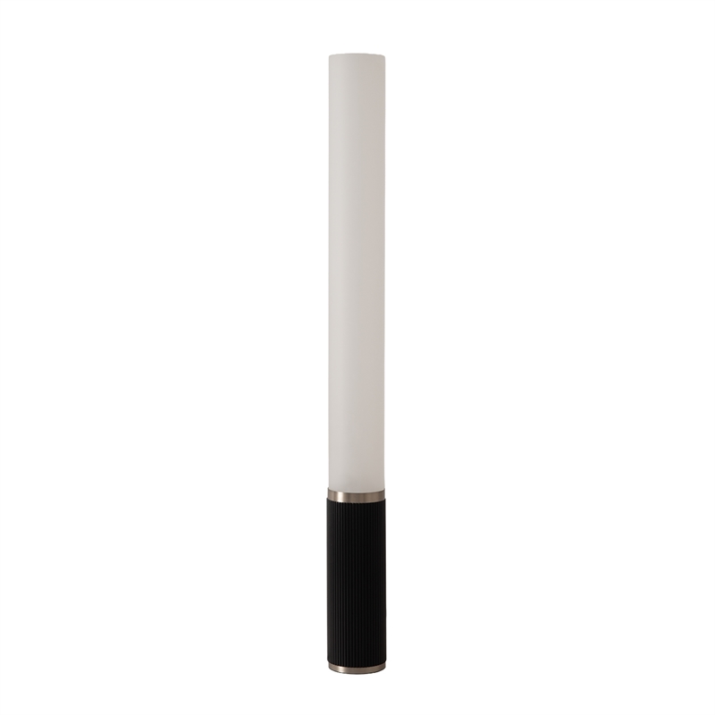 Tambo Cylindro 60 Accent Floor Lamp in Black Oak and Satin Nickel