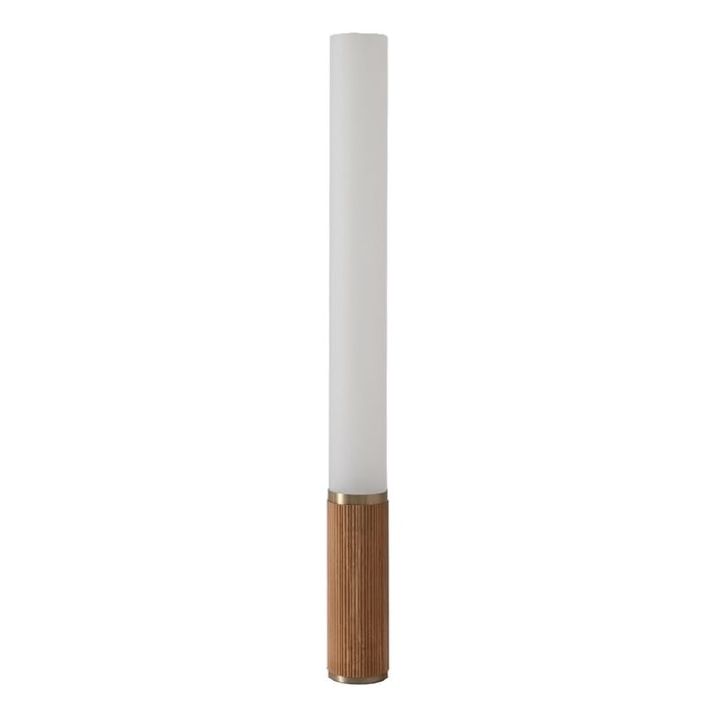 Tambo Cylindro 60 Accent Floor Lamp in Natural Ash and Weathered Brass