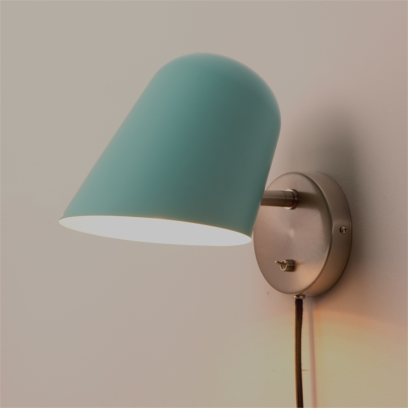 Culver Sconce Satin Nickel Pool Blue