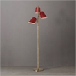Culver Tree Lamp Weathered Brass Crimson Red shades