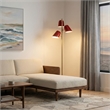 Culver Tree Lamp Weathered Brass Crimson Red shades