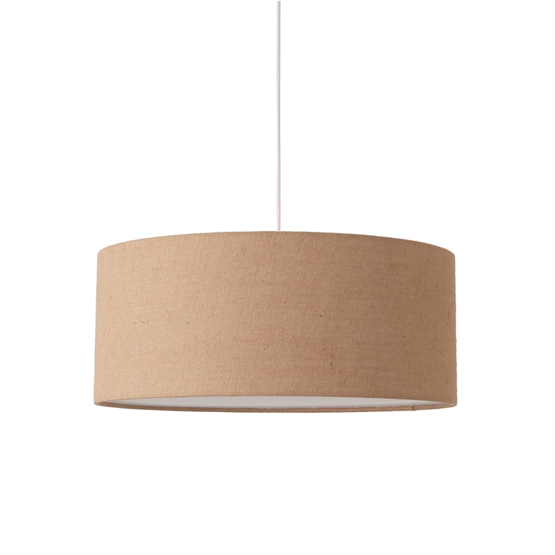 Stretch Pendant - Satin Nickel Burlap Shade Dimmable Bulb Included